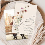 Photo Boho Faire-part de mariage Fleurs sauvages<br><div class="desc">Ce faire-part de mariage photo monogrammed élégant et élégant présente de magnifiques fleurs sauvages d'aquarelle peints à la main,  disposés comme un joli bouquet parfait pour le printemps,  l'été ou les mariages de automne. Recherchez les éléments correspondants dans la collection de Mariages Fleurs sauvages Boho.</div>