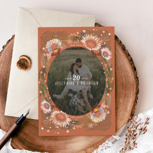 Photo Boho Flowers Enregistrer la carte Date