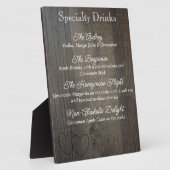 Photo "Bois Look" Menu Plaque (Côté)
