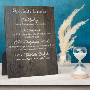 Photo "Bois Look" Menu Plaque