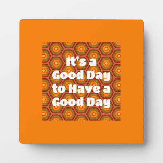 Photo Bonne journée Orange Hexagon Motif Boho Plaque (Devant)
