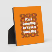 Photo Bonne journée Orange Hexagon Motif Boho Plaque (Recto)