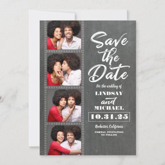Photo Booth Bladwijzer thema Fun Save the Date (Voorkant)