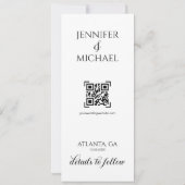 Photo Booth Calligraphy Script Photo w QR-code Save The Date (Achterkant)