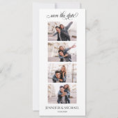 Photo Booth Calligraphy Script Photo w QR-code Save The Date (Voorkant)