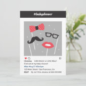 Photo Booth Genre Révéler Baby Shower Invitations (Debout devant)