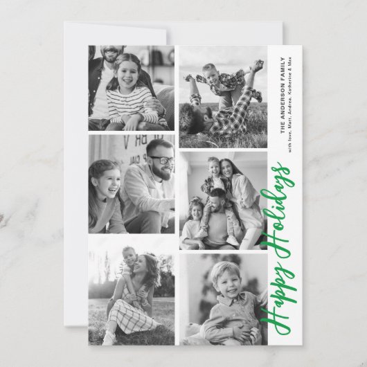 Photo Booth Holiday Kaart - Heldergroen (Voorkant)