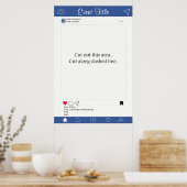 Photo Booth Prop Frame Poster Bleu (Cuisine)