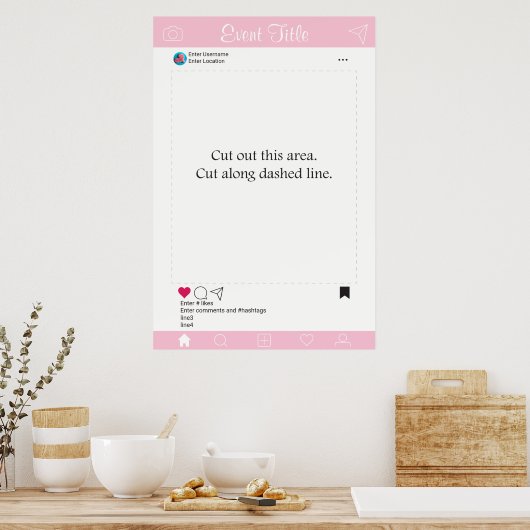 Photo Booth Prop Frame Poster Social Media Design (Cuisine)