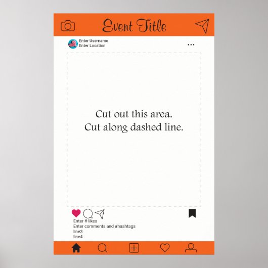 Photo Booth Prop Frame Poster Social Media Design (Devant)