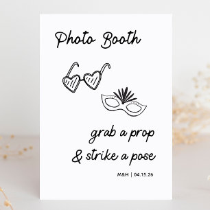 Photo Booth Prop Modern Minimalistisch Trouwteken