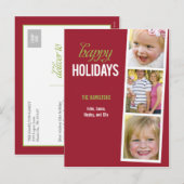 Photo Booth Style Holiday Carte photo Carte postal (Devant / Derrière)
