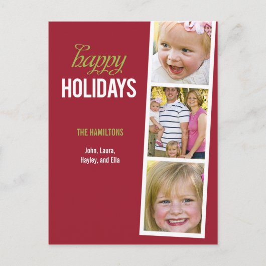 Photo Booth Style Holiday Carte photo Carte postal (Devant)