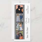 Photo Booth Style Save The Date  Black White Card (Voorkant)