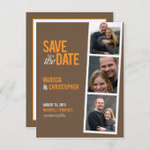 Photo Booth Style Save the Date Kaart (Voorkant / Achterkant)