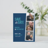Photo Booth Style Save the Date Kaart (Staand voorkant)