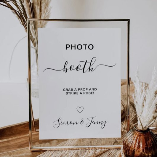 Photo Booth Wedding Sign Sjabloon Kaart