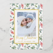 Photo Botanique Foil Carte de vacances (Recto)