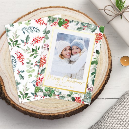 Photo Botanique Foil Carte de vacances