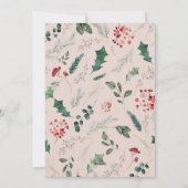 Photo Botanique rose pâle Joyeuse carte de Noël (Dos)