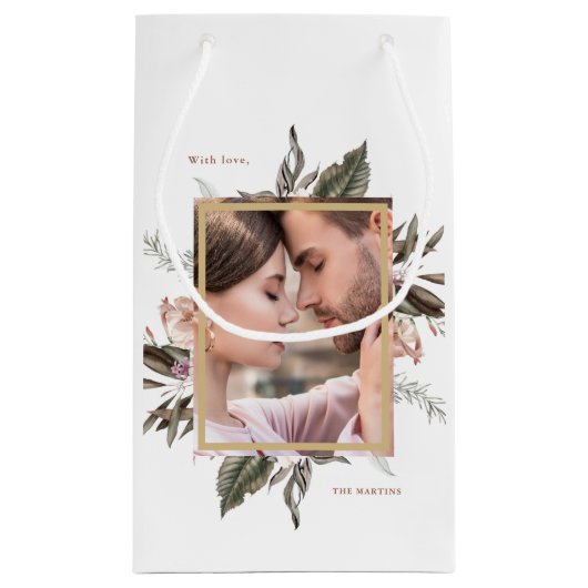 Photo botanique simple et nom Petit sac cadeau (Dos)