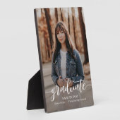 Photo Bouche exquise ÉDITABLE Plaque de graduation COULE (Côté)