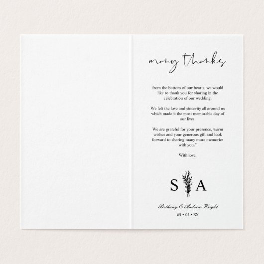 Photo Branches botaniques romantiques Script lunai (Inside Unfolded)