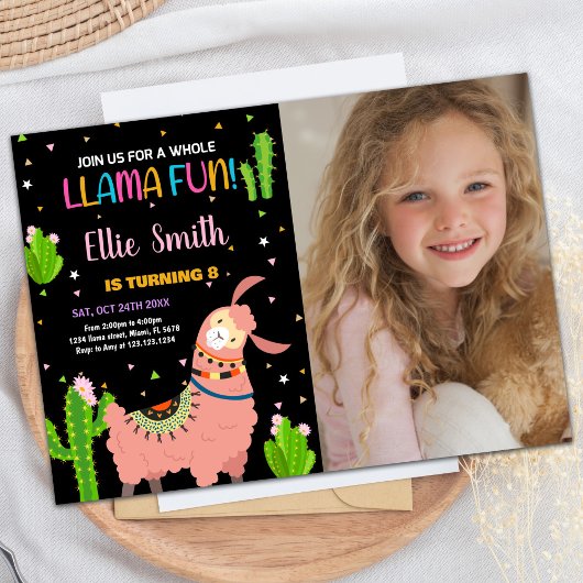 Photo Brown Llama Fun Llama Invitations Anniversai