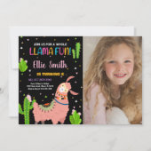 Photo Brown Llama Fun Llama Invitations Anniversai (Devant)