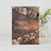 Photo Brown Texture Film Strip Carte d'anniversair (Debout devant)