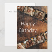 Photo Brown Texture Film Strip Carte d'anniversair (Devant / Derrière)