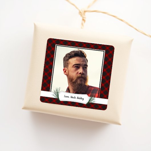 Photo Buffalo Plaid Christmas Gig Stickers