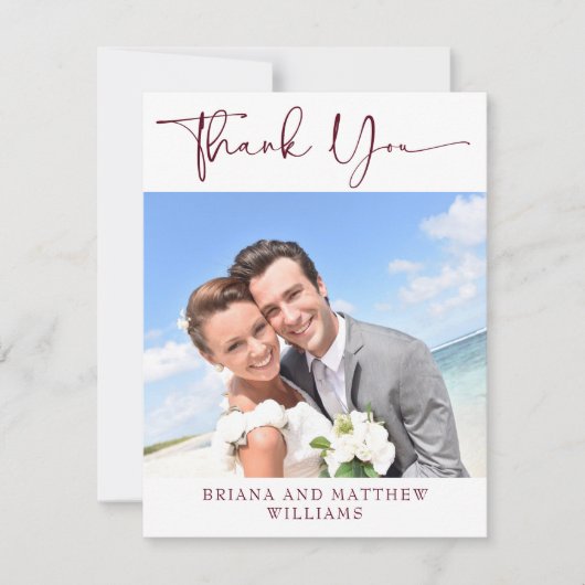 Photo Burgundy Carte de remerciements (Devant)