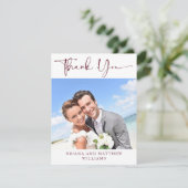 Photo Burgundy Carte de remerciements (Debout devant)