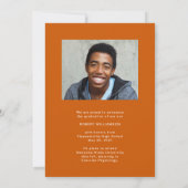 Photo Burnt Orange Sporty Graduy Faire-part (Dos)