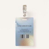 Photo Business Blue Gold Texture ID Badge (Dos avec clip)