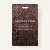 Photo Business Brown Snakeskin ID Badge (Dos)