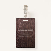 Photo Business Brown Snakeskin ID Badge (Dos avec clip)