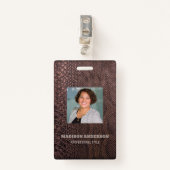 Photo Business Brown Snakeskin ID Badge (Devant avec clip)