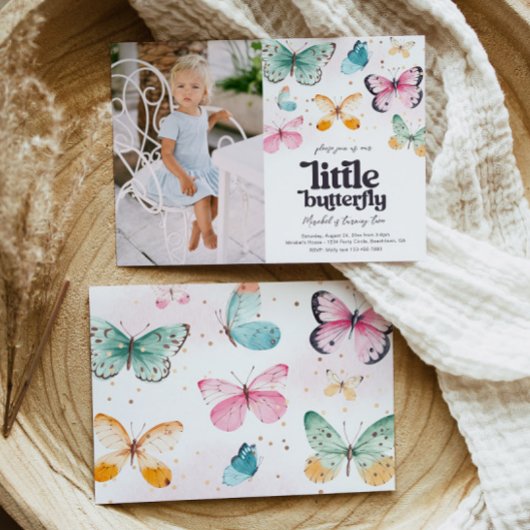 Photo Butterfly Invitation d'anniversaire