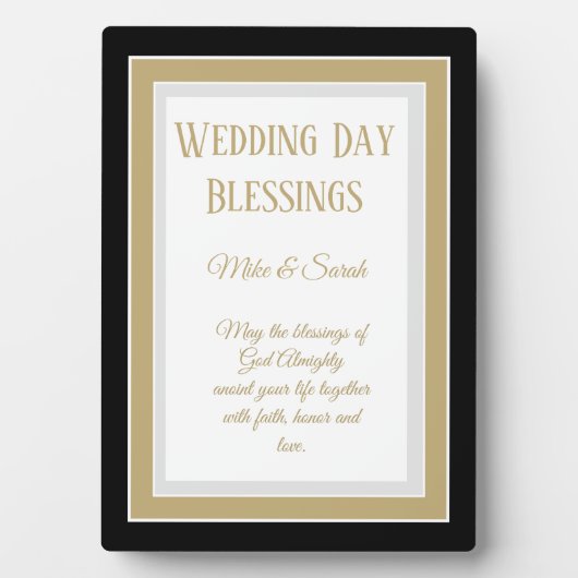 Photo Cadeau mariage ! Plaque mariage de bénédictions pe (Devant)