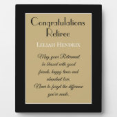 Photo Cadeau spécial Félicitations retraite Plaque (Devant)
