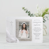 Photo Cadre Argent Invitation religieuse (Debout devant)