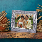 Photo Cadre argenté élégant avec plaque pour ajouter une (Côté)