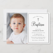 photo cadre moderne invitation baptême (Devant)