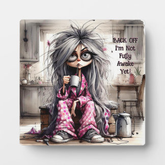 Photo Café Quirky Lady Retour hors Plaque avec Easel