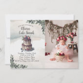 Photo Cake Smash Invitation fête d'anniversaire (Devant)