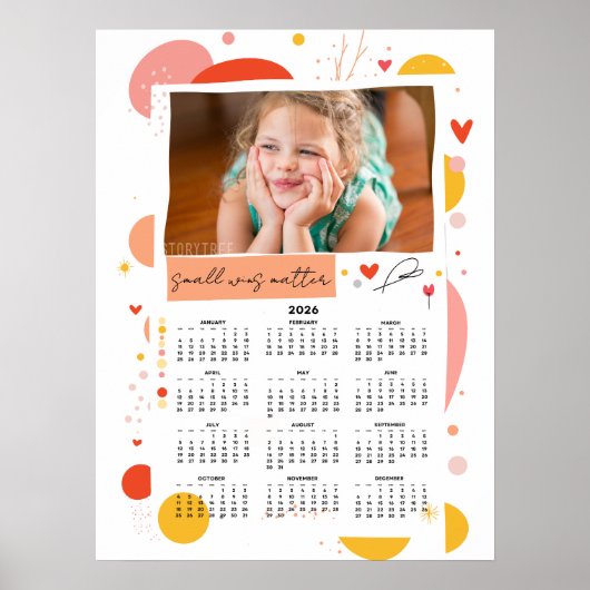Photo Calendar 2026 Small Wins Matter Poster 18x24 (Devant)