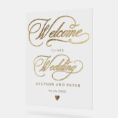 Photo calligraphie chic or mariage accueil (Angle)