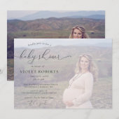 Photo Calligraphie Invitation Baby shower fille (Devant / Derrière)